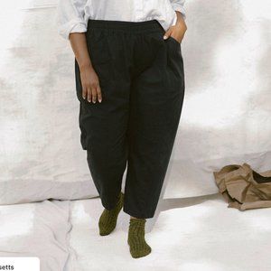 Elizabeth Suzann Clyde Work Pant in Upcycled Cotton Canvas, black, size S
